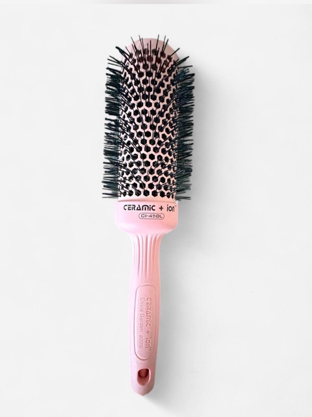 Ceramic + Ion Pink Round Styling Brush — Smooth Blowouts & Frizz Control